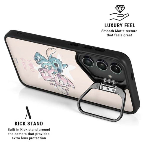 Disney Lilo and Stitch Stitch and Angel Galaxy S25 Ultra Kickstand Case